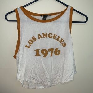 retro mustard yellow la california tank top